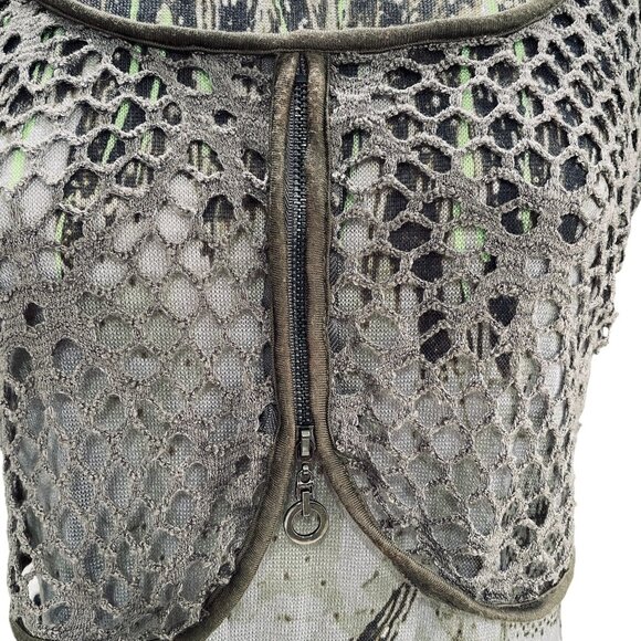 Adam Jacobs Boho Tunic Top XS Artsy Layered Mesh Long Sleeve Festival Grunge - Picture 9 of 12